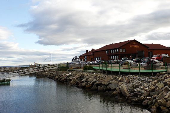 The head office of the Pit Caribou microbrewery on the shore at L’Anse-à-Beaufils, in Gaspésie.